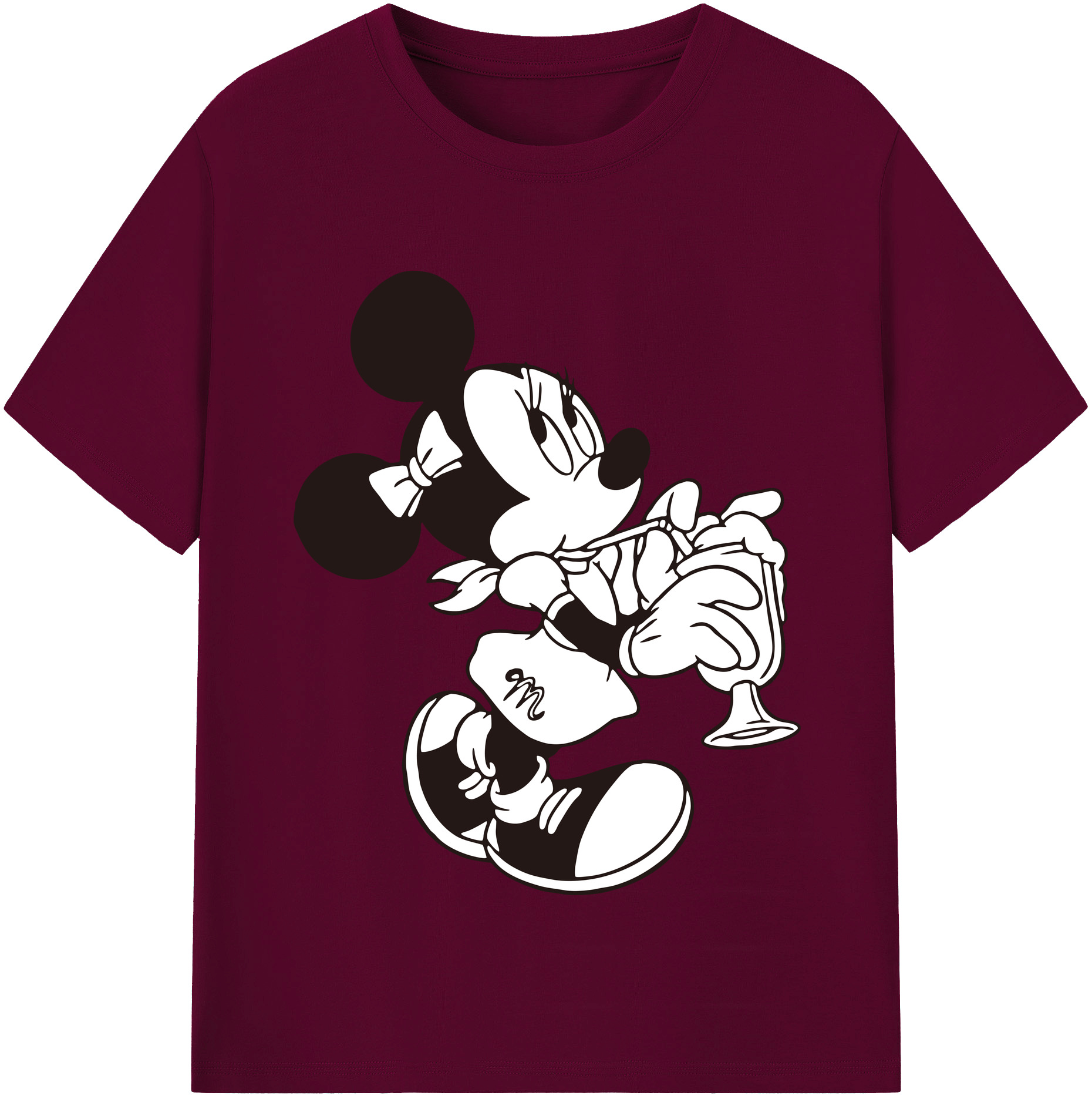 （画像用） ミッキーマウス Mickey Mouse レディースカジュアルプリントTシャツ（綿100％）